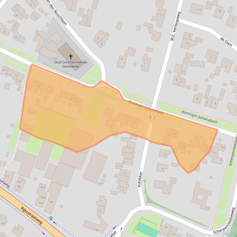 Kaart van postcodegebied 3956XJ.