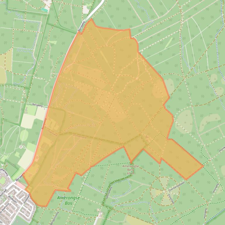 Kaart van postcodegebied 3958AA.