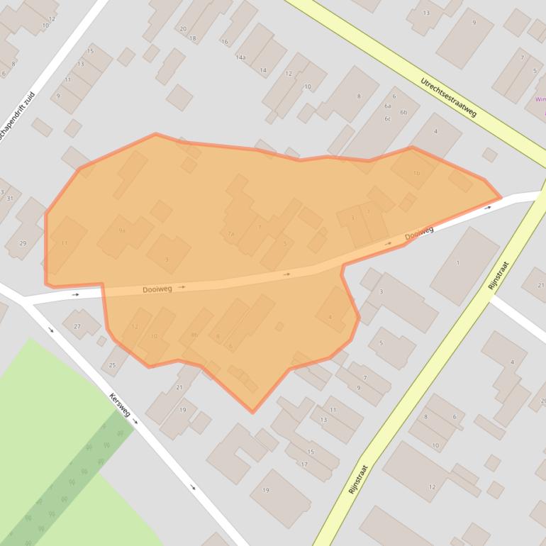 Kaart van postcodegebied 3958BD.