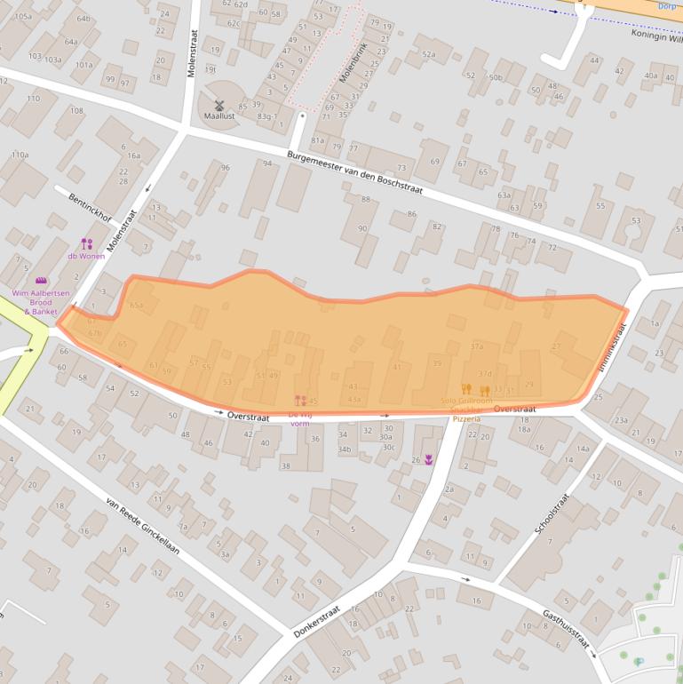Kaart van postcodegebied 3958BS.