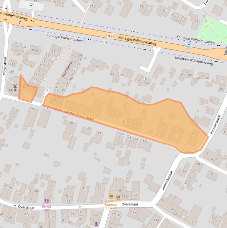 Kaart van postcodegebied 3958CB.