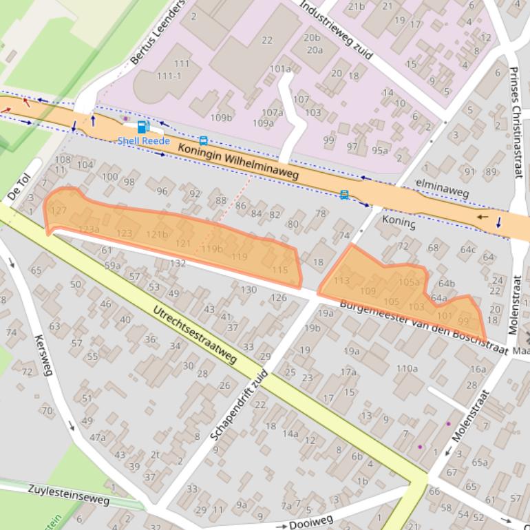 Kaart van postcodegebied 3958CC.
