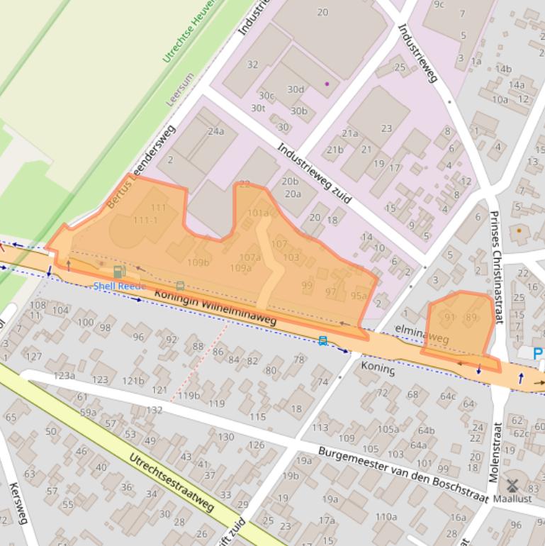 Kaart van postcodegebied 3958CM.