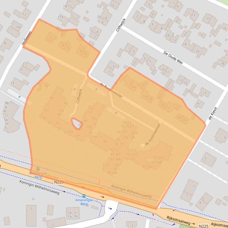 Kaart van postcodegebied 3958DC.