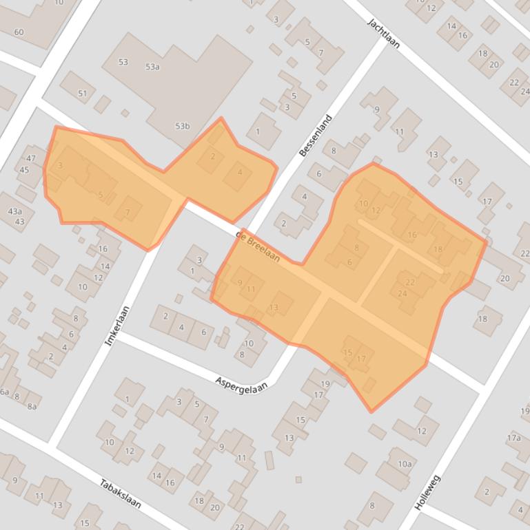 Kaart van postcodegebied 3958EE.