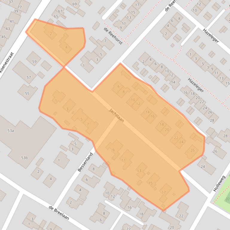 Kaart van postcodegebied 3958EJ.