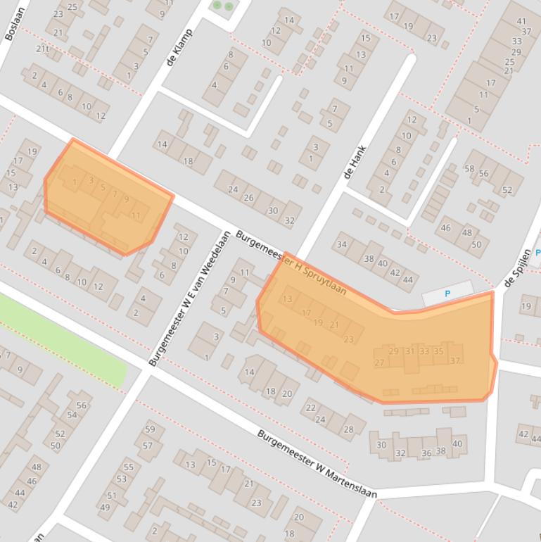 Kaart van postcodegebied 3958GL.