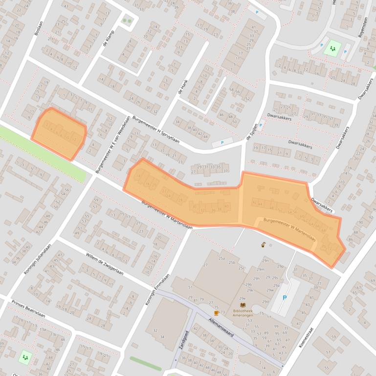 Kaart van postcodegebied 3958GS.