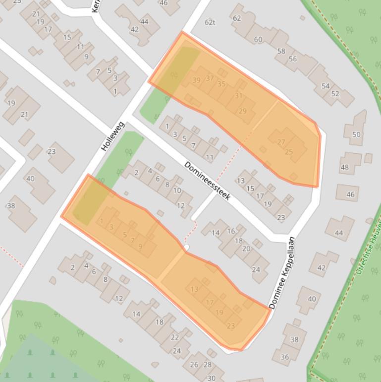 Kaart van postcodegebied 3958JA.