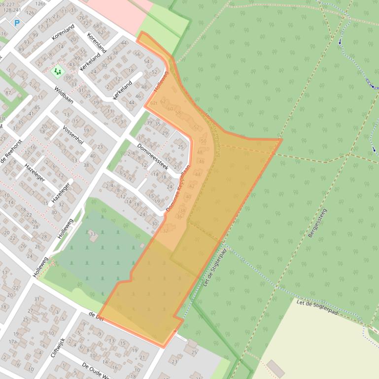 Kaart van postcodegebied 3958JC.