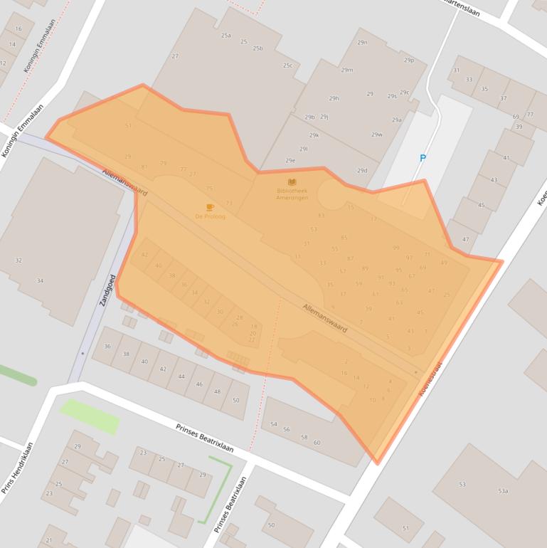 Kaart van postcodegebied 3958KA.