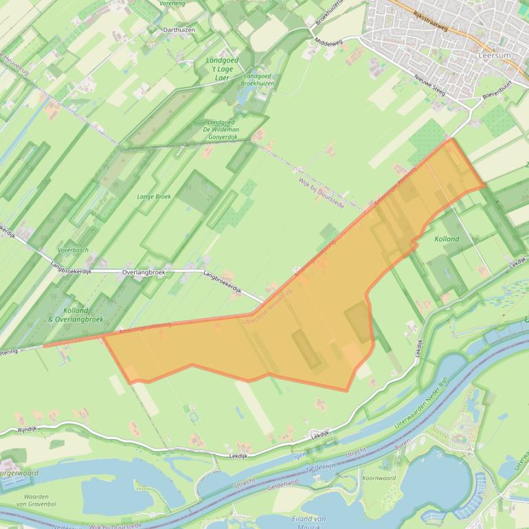 Kaart van postcodegebied 3958MD.