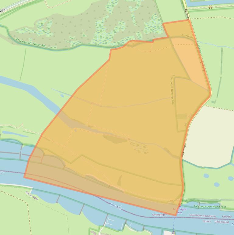 Kaart van postcodegebied 3958NC.
