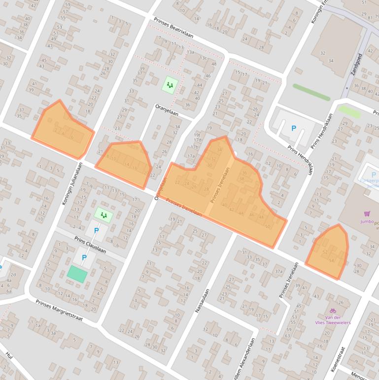 Kaart van postcodegebied 3958XP.
