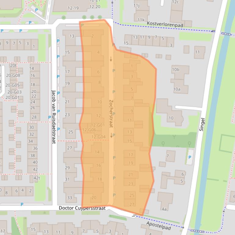Kaart van postcodegebied 3961CK.