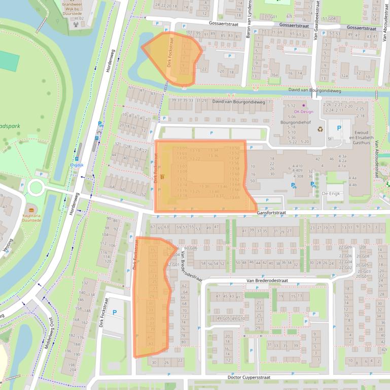 Kaart van postcodegebied 3961DJ.