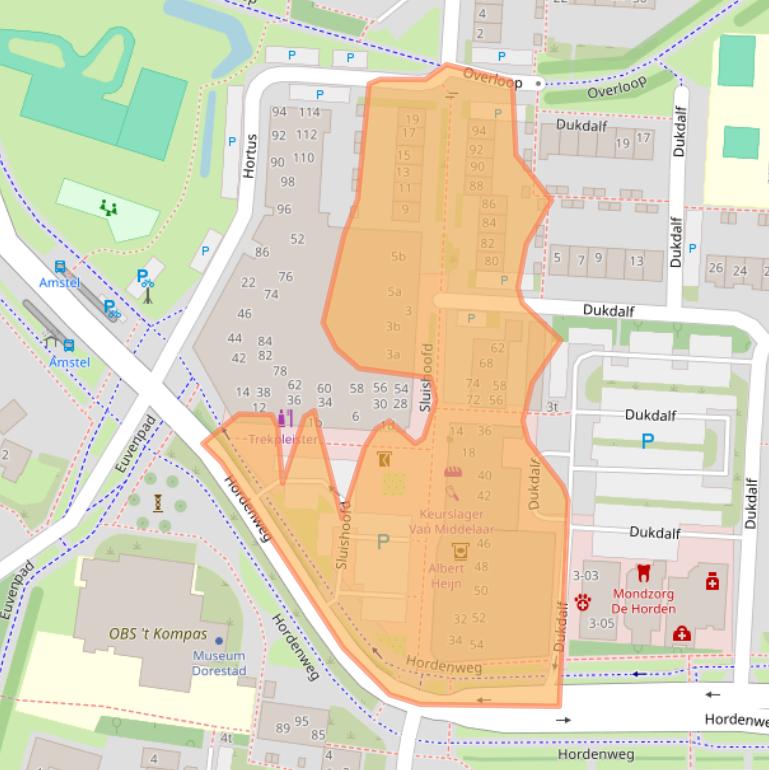 Kaart van postcodegebied 3961KW.