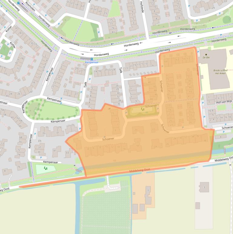 Kaart van postcodegebied 3961KZ.