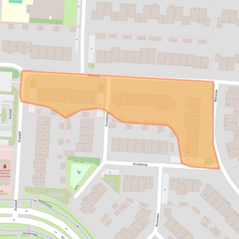 Kaart van postcodegebied 3961LD.