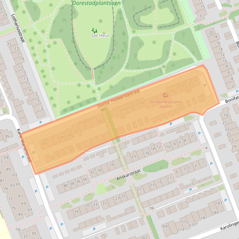 Kaart van postcodegebied 3962AV.