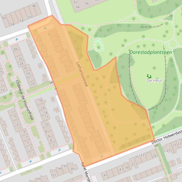 Kaart van postcodegebied 3962BD.