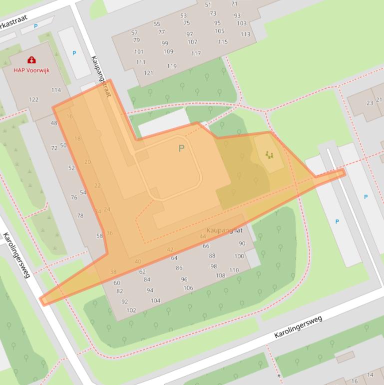 Kaart van postcodegebied 3962BJ.