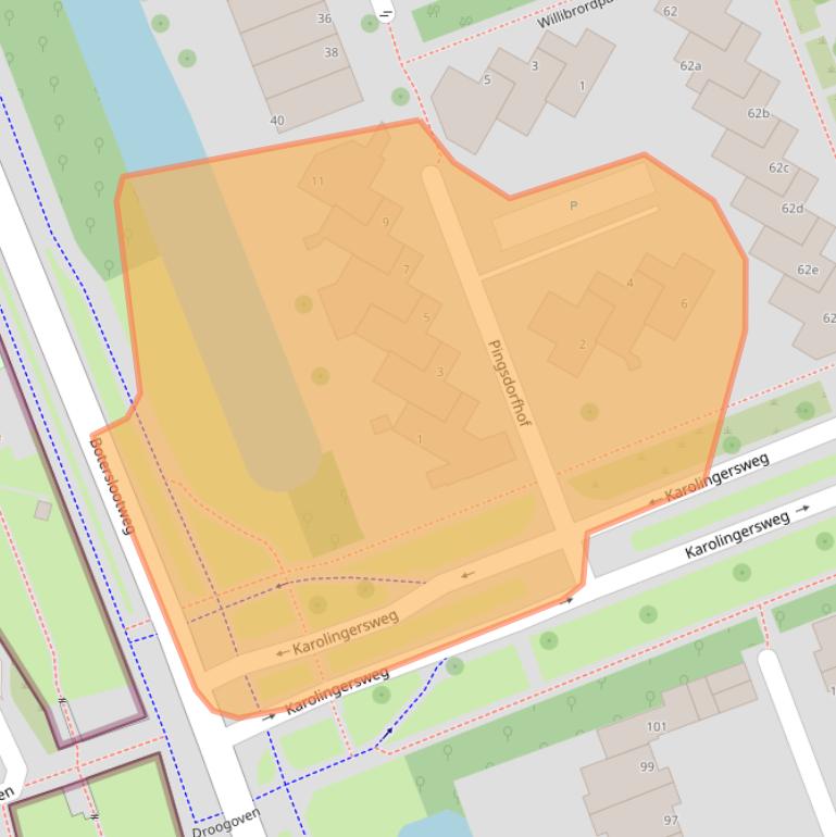 Kaart van postcodegebied 3962BV.