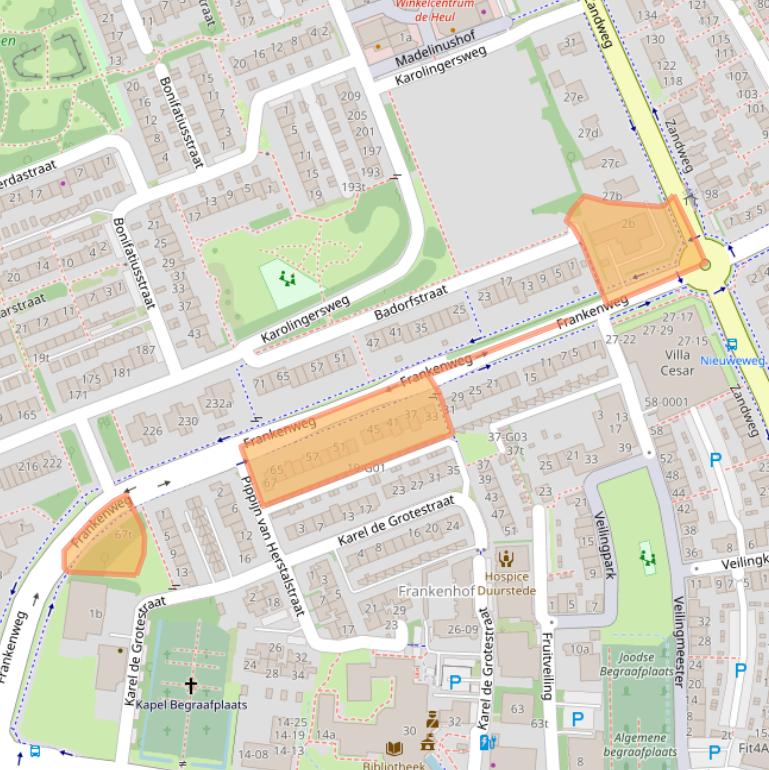 Kaart van postcodegebied 3962CE.