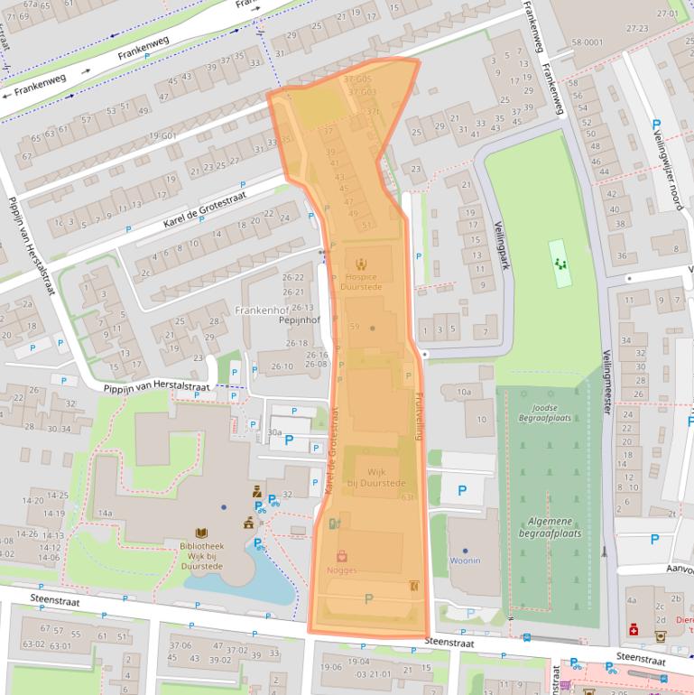 Kaart van postcodegebied 3962CK.