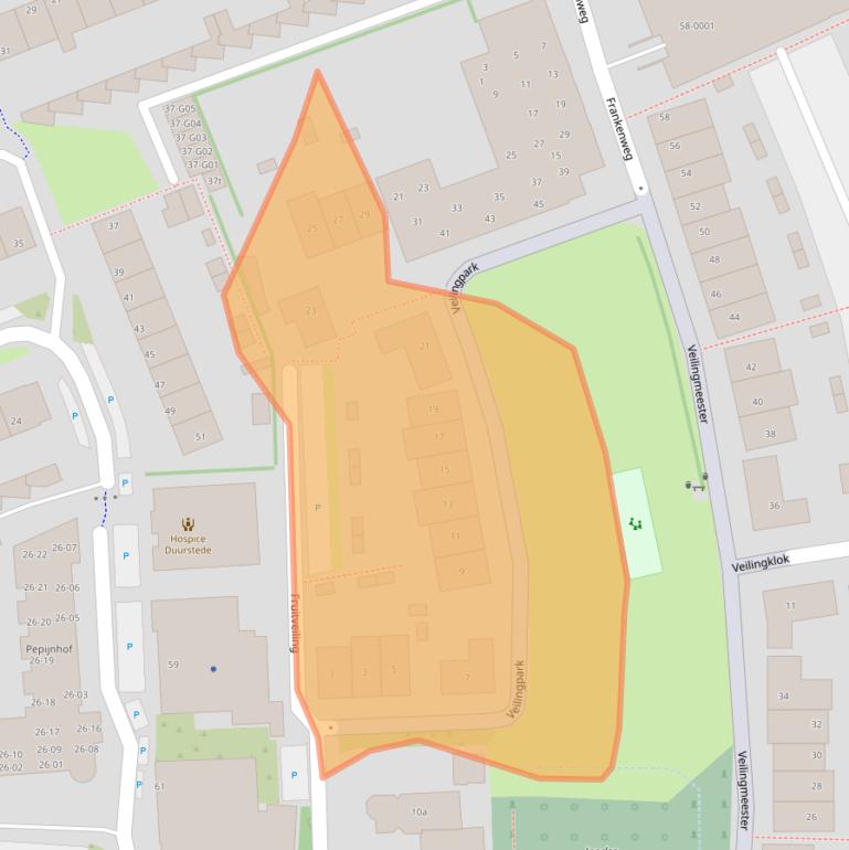 Kaart van postcodegebied 3962CM.