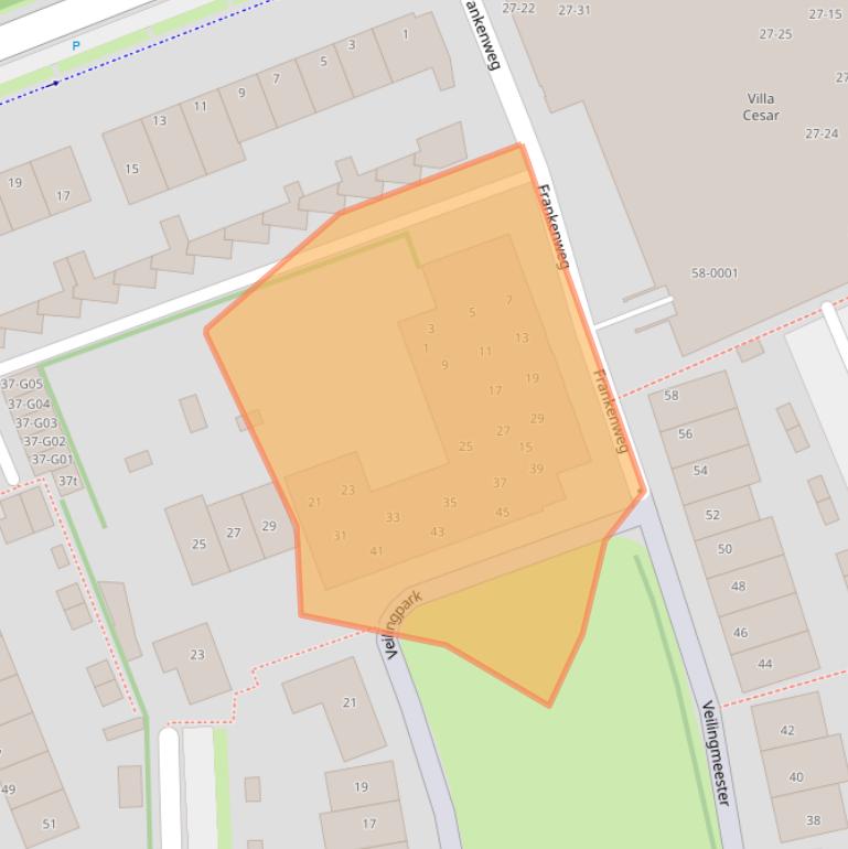 Kaart van postcodegebied 3962CS.