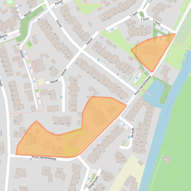 Kaart van postcodegebied 3962EK.