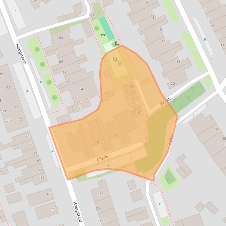 Kaart van postcodegebied 3962EW.