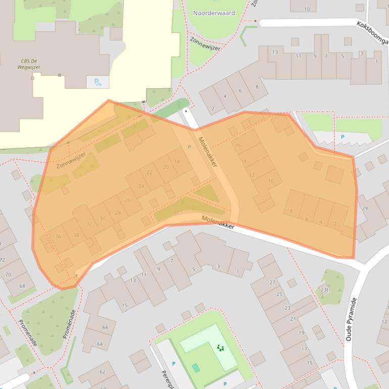 Kaart van postcodegebied 3962HJ.