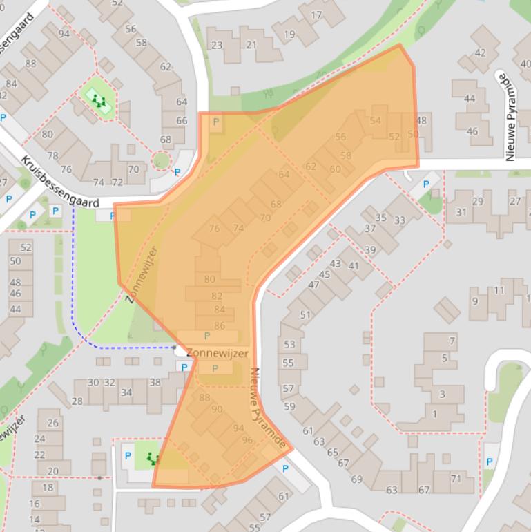 Kaart van postcodegebied 3962HW.