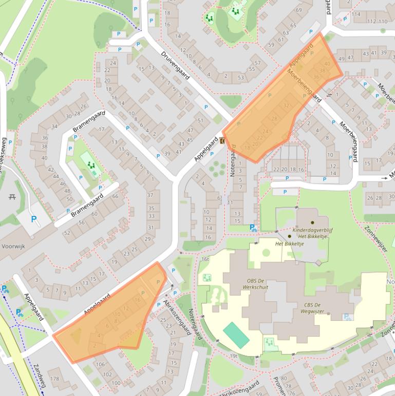 Kaart van postcodegebied 3962JA.