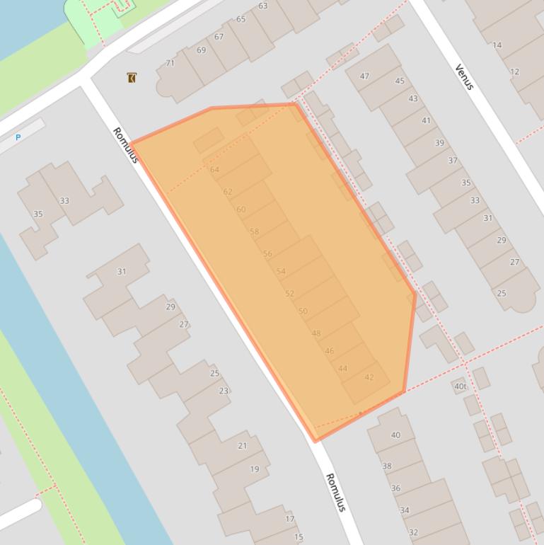 Kaart van postcodegebied 3962KC.