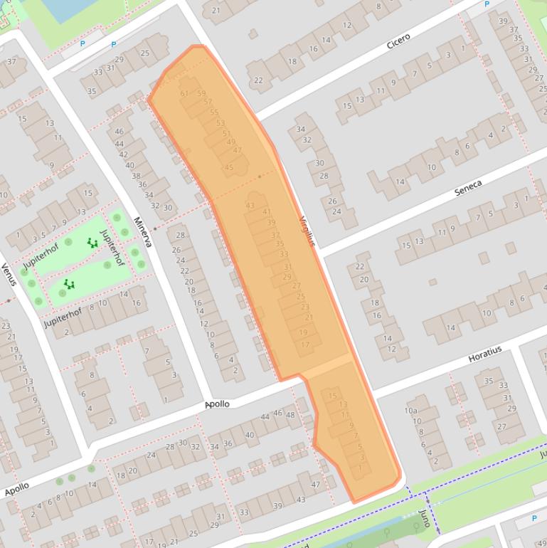 Kaart van postcodegebied 3962KM.