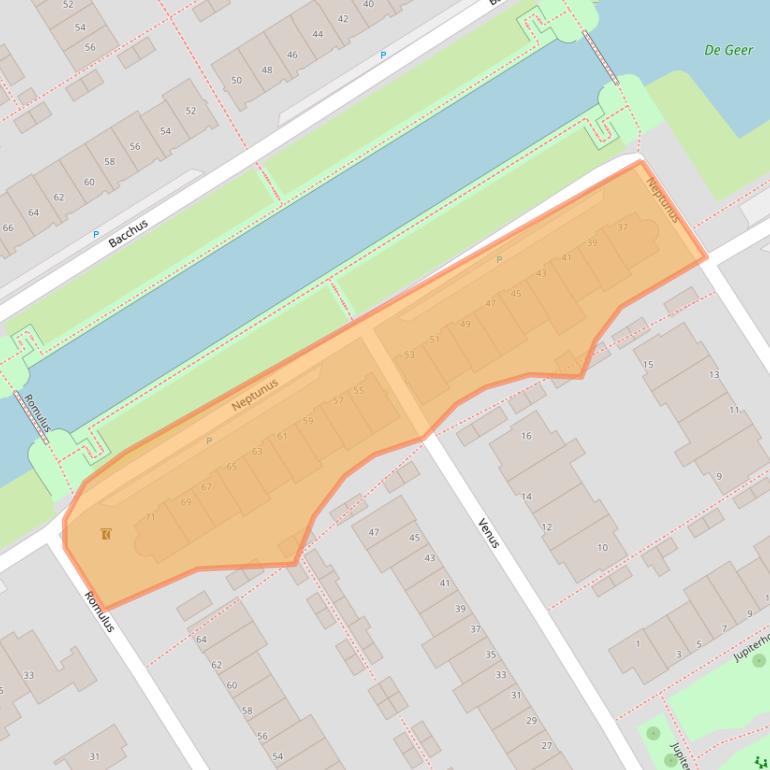 Kaart van postcodegebied 3962KX.