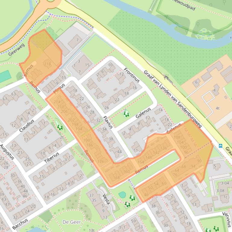 Kaart van postcodegebied 3962KZ.