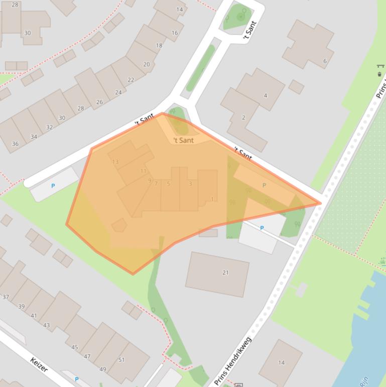 Kaart van postcodegebied 3962TA.