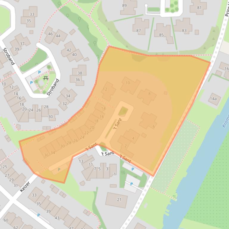 Kaart van postcodegebied 3962TB.