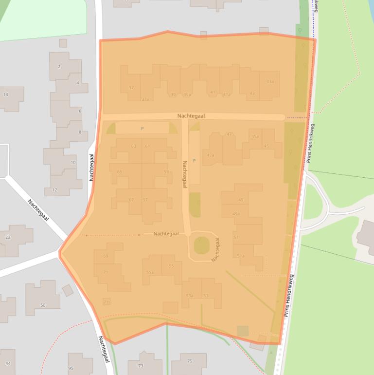 Kaart van postcodegebied 3962TJ.