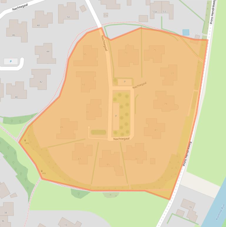 Kaart van postcodegebied 3962TK.