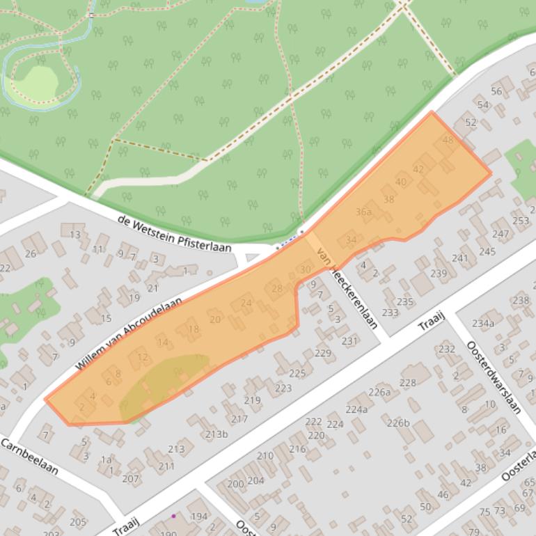 Kaart van postcodegebied 3971AB.