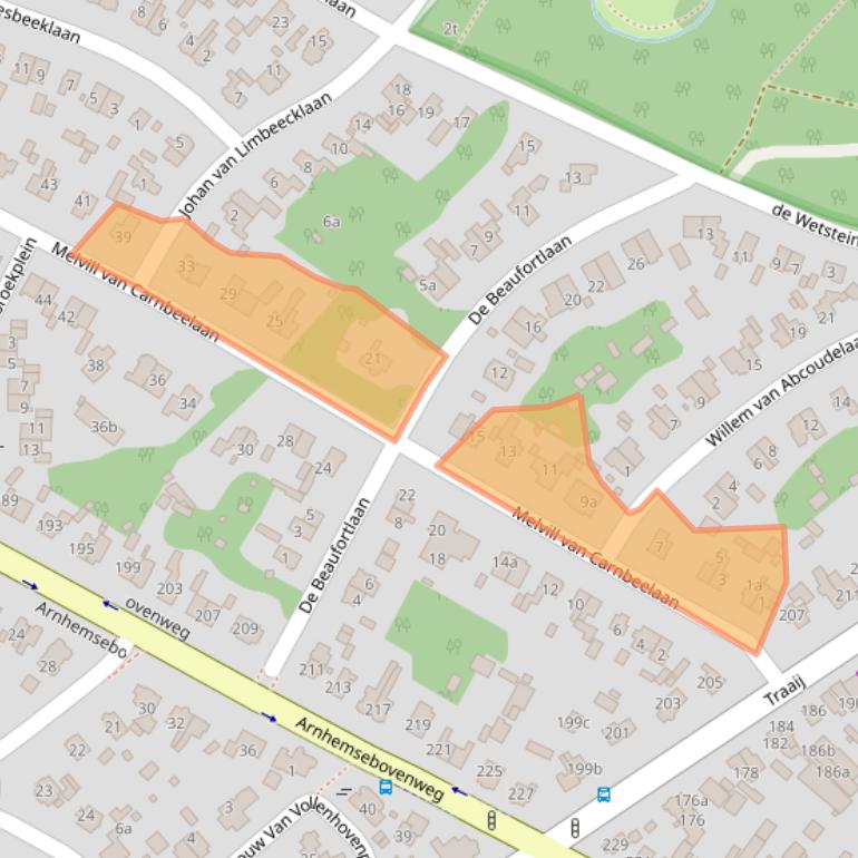 Kaart van postcodegebied 3971BA.