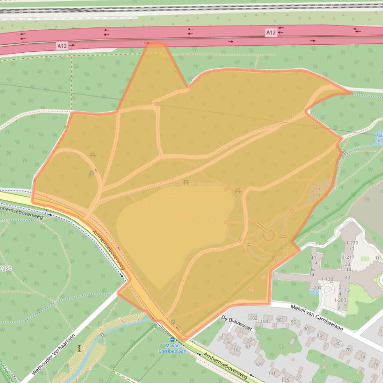 Kaart van postcodegebied 3971BD.