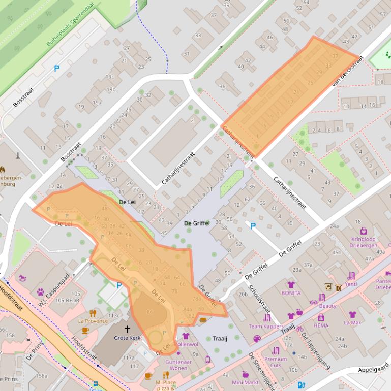 Kaart van postcodegebied 3971CA.