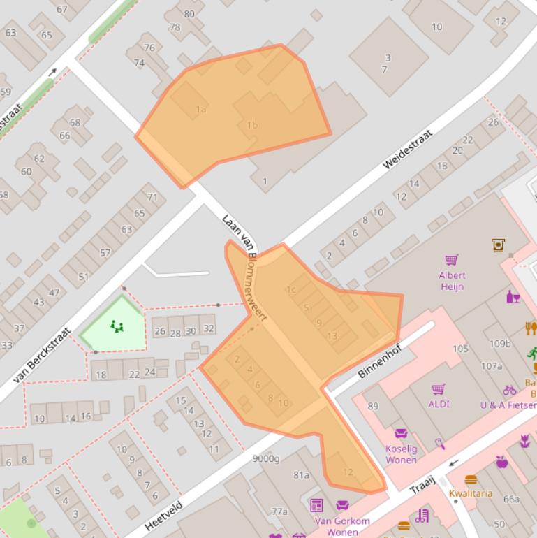 Kaart van postcodegebied 3971CG.