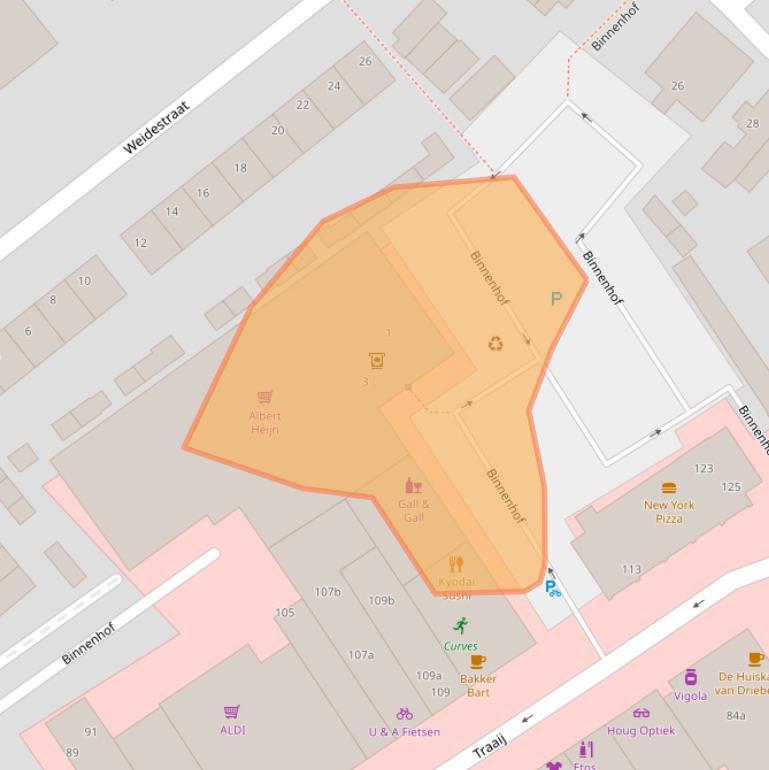 Kaart van postcodegebied 3971EE.